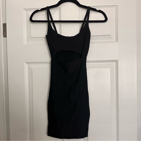Mini Black Dress with Cutout in the Front - Picture 1 of 5